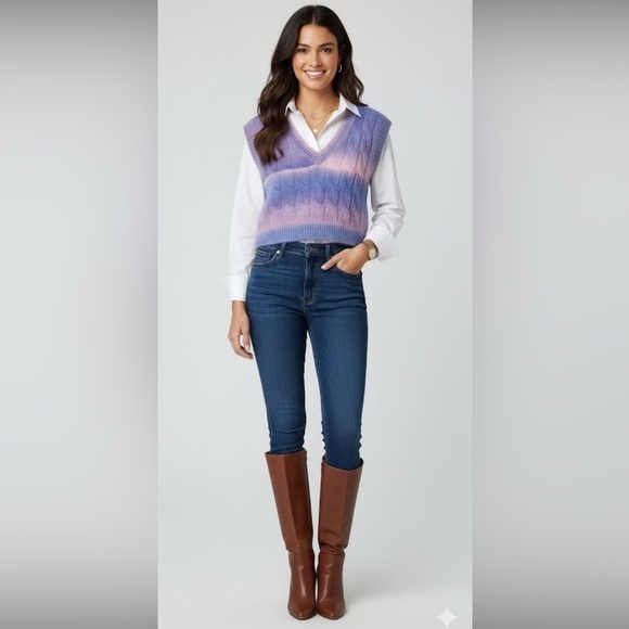 F&P Multi Colour V-Neck Knit Sweater Vest - Picture 3 of 11